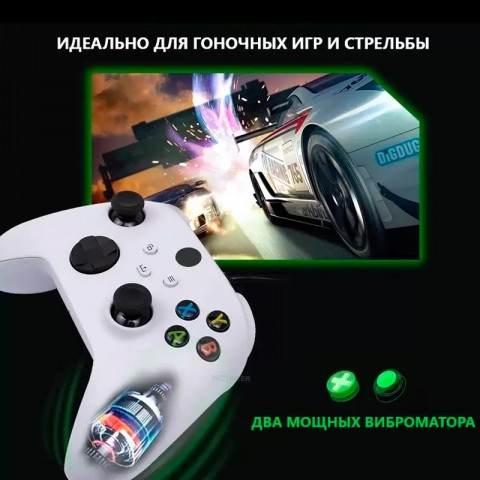Игровой контроллер (геймпад) для Xbox Series X/S, проводной, белый-5