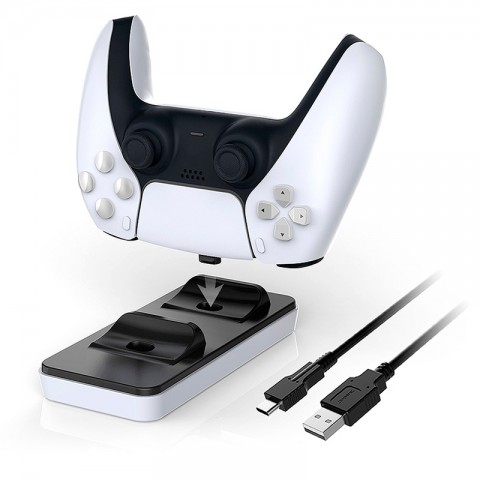 Зарядная станция DOBE TP5-0505 для двух геймпадов DualSense PlayStation 5