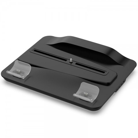 Многофункциональная охлаждающая подставка (док-станция) DOBE для игровой приставки PlayStation 5 (PS5) с зарядкой и индикацией для геймпадов DualSense.