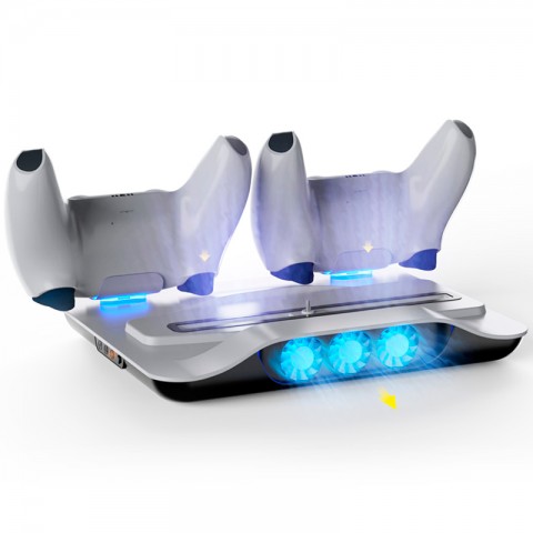 Многофункциональная охлаждающая подставка (док-станция) DOBE для игровой приставки PlayStation 5 (PS5) с зарядкой и индикацией для геймпадов DualSense.-2