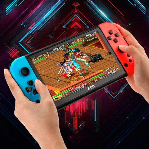 Портативная игровая консоль X80, 7" дюймов, встроенные 1000 игр-2