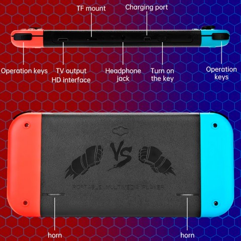 Портативная игровая консоль X80, 7" дюймов, встроенные 1000 игр-5