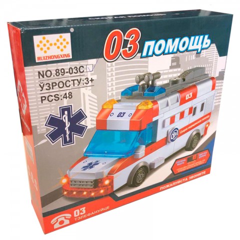 Машинка-конструктор "Скорая Помощь" на хлопках