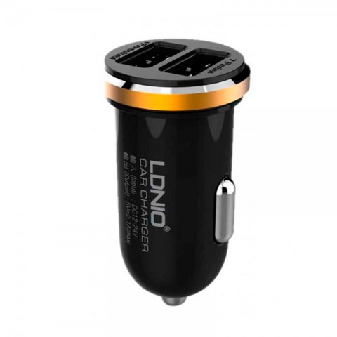 Автомобильное зарядное LDNIO DL-C22, черное