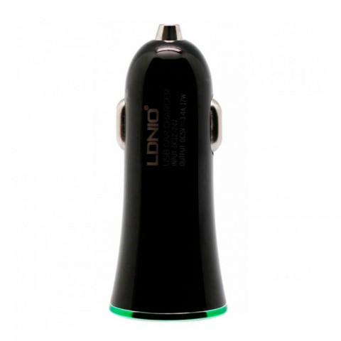 Автомобильное зарядное LDNIO DL-C28 microUSB, черное