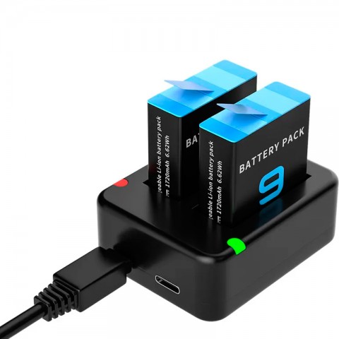 Двойное зарядное устройство для экшн камеры GoPro Hero 9/10/11/12/13-1