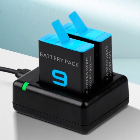 Двойное зарядное устройство для экшн камеры GoPro Hero 9/10/11/12/13-4
