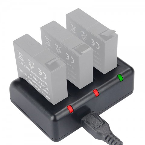 Зарядное устройство тройное для Xiaomi Yi2 4K-1