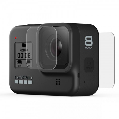 Стекло защитное для GoPro Hero 8 комплект 2 шт (на дисплей, линзу)