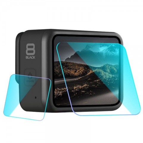 Стекло защитное для GoPro Hero 8 комплект 2 шт (на дисплей, линзу)-3