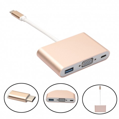 Адаптер многопортовый USB-C/VGA-1