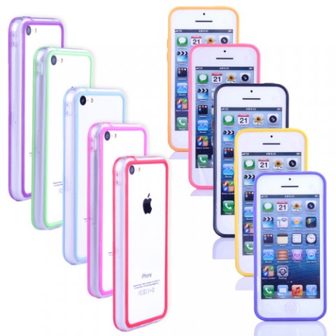 Чехол-бампер для iPhone 5C пластик-силикон-1