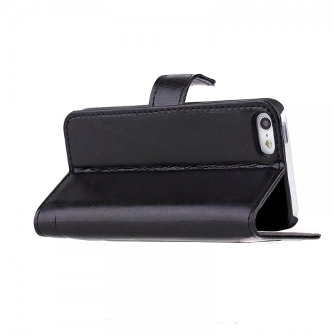 Чехол-книжка для iPhone 5/5S/SE из кожи Modena, чёрный-2