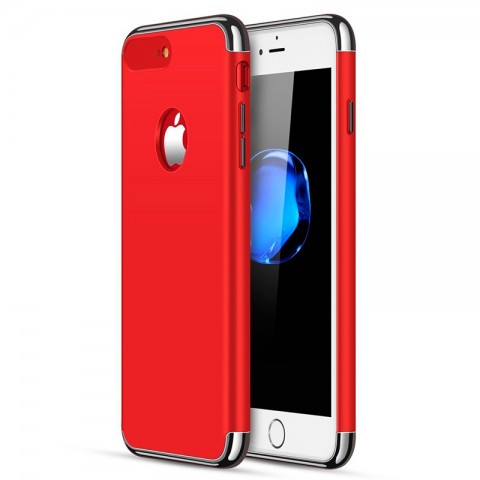 Чехол-накладка для iPhone 6 Plus/6s Plus TPU красный с хромом, глянцевый-1