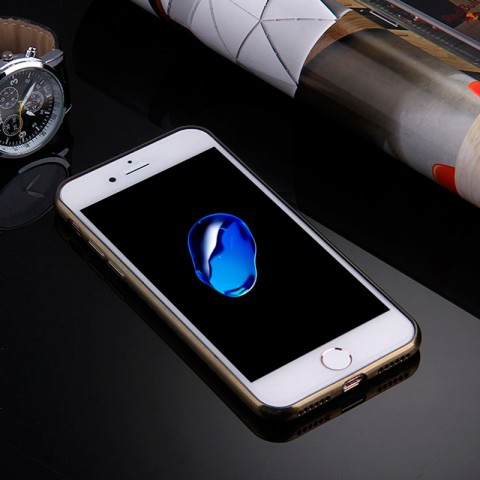 Чехол-накладка для iPhone 7 Plus / 8 Plus TPU карбон-имитация, золотой-4