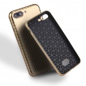 Чехол-накладка для iPhone 7 Plus / 8 Plus TPU карбон-имитация, золотой Чехол-накладка для iPhone 7 Plus / 8 Plus TPU карбон-имитация, золотой