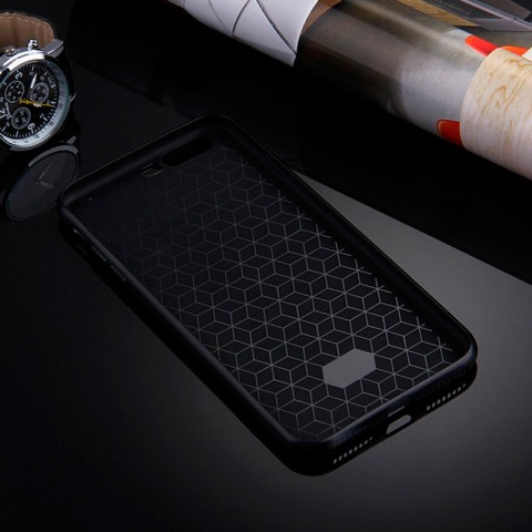 Чехол-накладка для iPhone 7 Plus / 8 Plus TPU карбон-имитация, черный-5