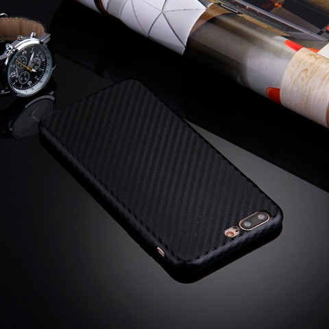 Чехол-накладка для iPhone 7 Plus / 8 Plus TPU карбон-имитация, черный-3