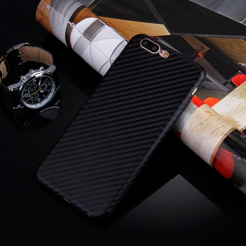 Чехол-накладка для iPhone 7 Plus / 8 Plus TPU карбон-имитация, черный-2