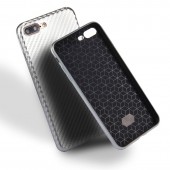 Чехол-накладка для iPhone 7 Plus / 8 Plus TPU карбон-имитация, серебристый Чехол-накладка для iPhone 7 Plus / 8 Plus TPU карбон-имитация, серебристый