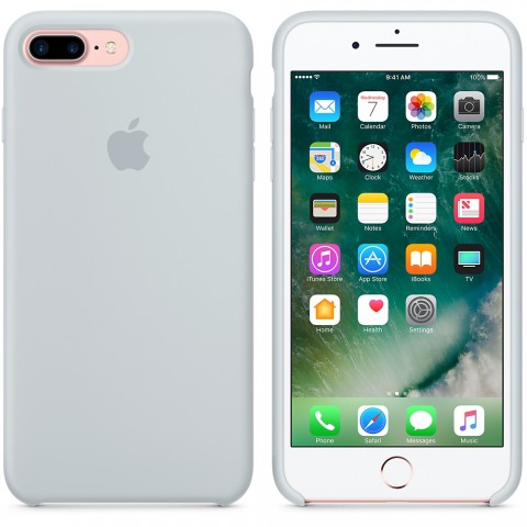 Чехол силиконовый для iPhone 7 Plus / 8 Plus, дымчато-голубой-1