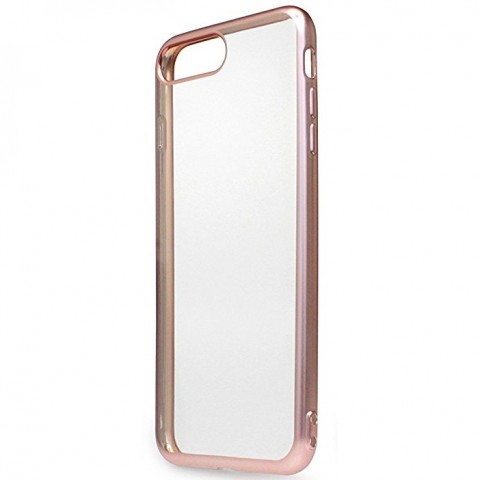 Чехол-накладка для iPhone 7 plus / 8 Plus силиконовый с рамкой, розовый