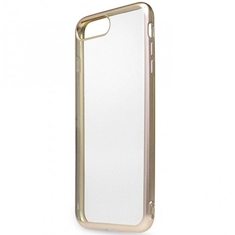 Чехол-накладка для iPhone 7 plus / 8 Plus силиконовый с рамкой, золотой