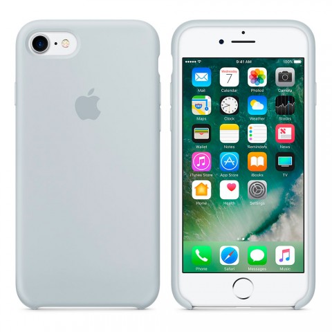 Чехол силиконовый для iphone-8/7, дымчато-голубой-1
