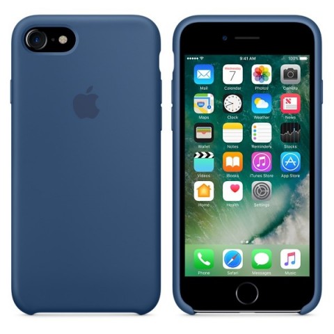 Чехол силиконовый для iphone-8/7, "глубокий синий"-1