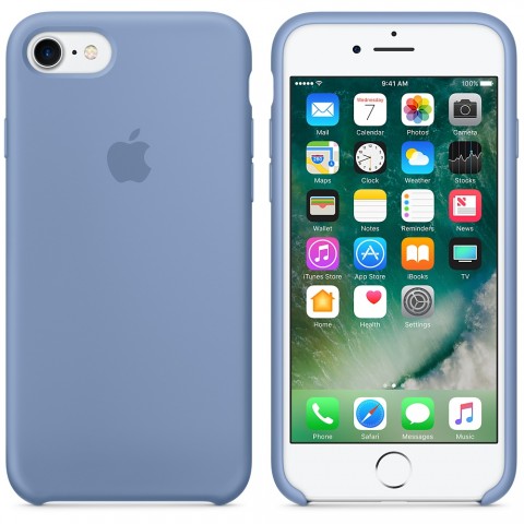 Чехол силиконовый для iphone-8/7, лазурный-1