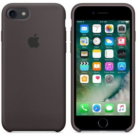 Чехол силиконовый для iphone-8/7, "тёмное какао"-1