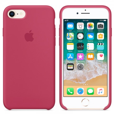 Чехол силиконовый для iphone-8/7, красная роза-3
