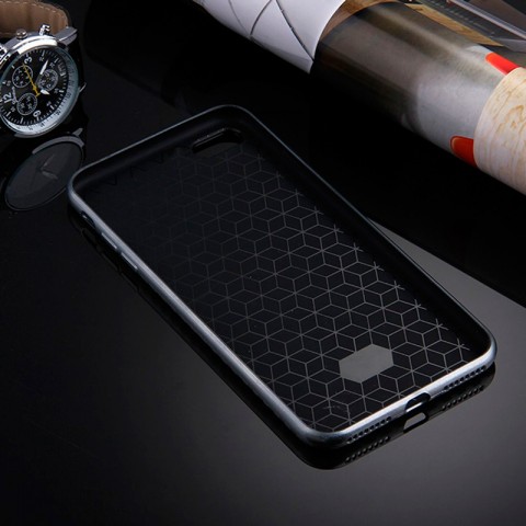 Чехол-накладка для iphone-8/7 TPU карбон-имитация, серебристый-5