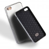 Чехол-накладка для iphone-8/7 TPU карбон-имитация, серебристый Чехол-накладка для iphone-8/7 TPU карбон-имитация, серебристый