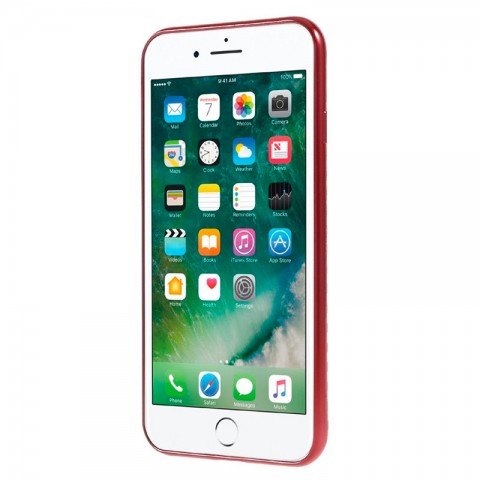 Чехол-накладка для iphone-8/7 TPU карбон-имитация, красный-1