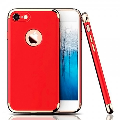 Чехол-накладка для iphone-8/7 TPU красный с хромом, глянцевый