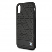 Чехол-накладка кожаный BMW для iPhone X, черный с тиснением Чехол-накладка кожаный BMW для iPhone X, черный с тиснением