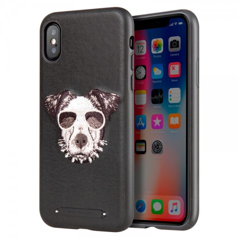 Чехол-накладка кожаный Viva Madrid для iPhone X, Culto Dog-1