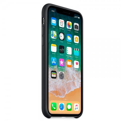 Силиконовый чехол для iPhone X, черный-1