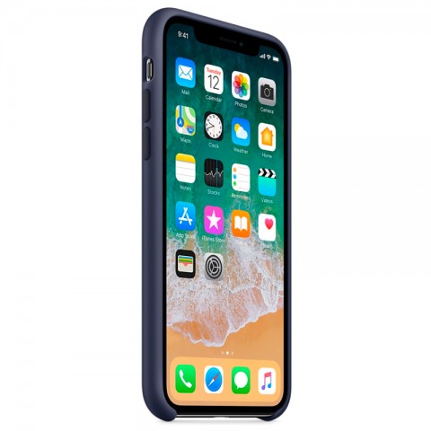 Силиконовый чехол для iPhone X, тёмно-синий-2