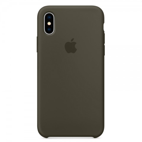 Силиконовый чехол для iPhone X, тёмно-оливковый