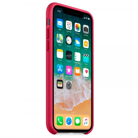 Силиконовый чехол для iPhone X, «красная роза»-2