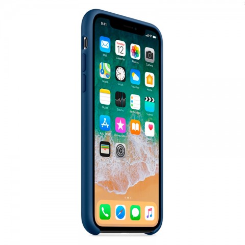 Силиконовый чехол для iPhone X, «тёмный кобальт»-1