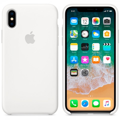 Силиконовый чехол для iPhone X, белый-2