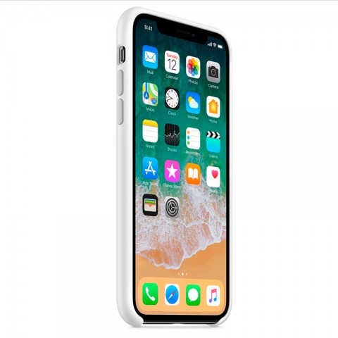 Силиконовый чехол для iPhone X, белый-1