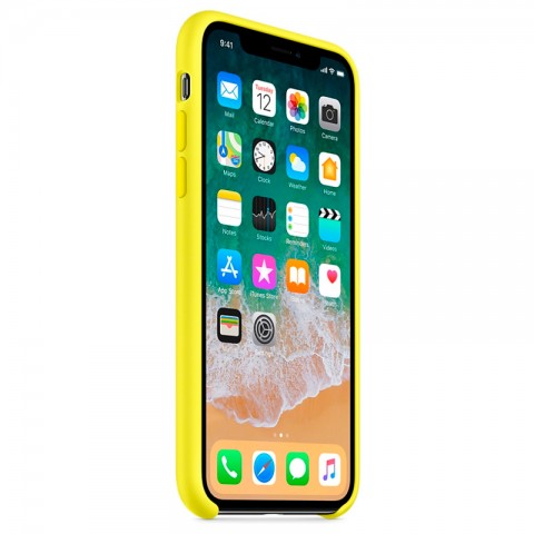 Силиконовый чехол для iPhone X, «желтый неон»-1