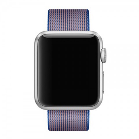 Ремешок из плетёного нейлона 42/44мм для Apple Watch, синий/розовый-1