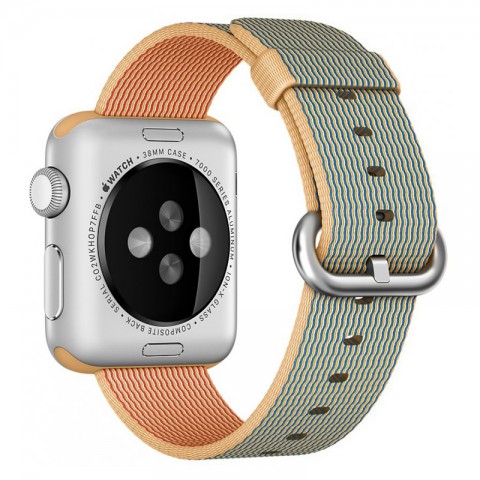 Ремешок из плетёного нейлона 42/44мм для Apple Watch, ореховый/голубой