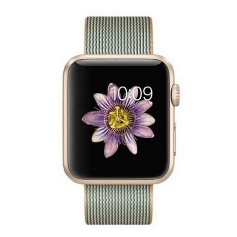 Ремешок из плетёного нейлона 42/44мм для Apple Watch, ореховый/голубой-1