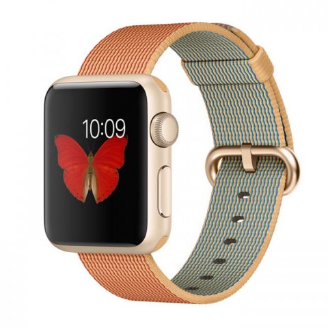 Ремешок из плетёного нейлона 42/44мм для Apple Watch, ореховый/розовый-2